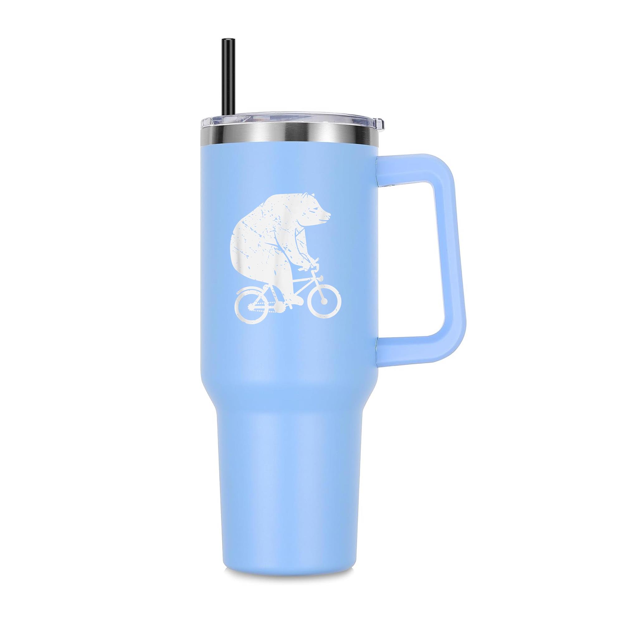 Bear Cyclist Biker 40oz Stainless Steel Tumbler