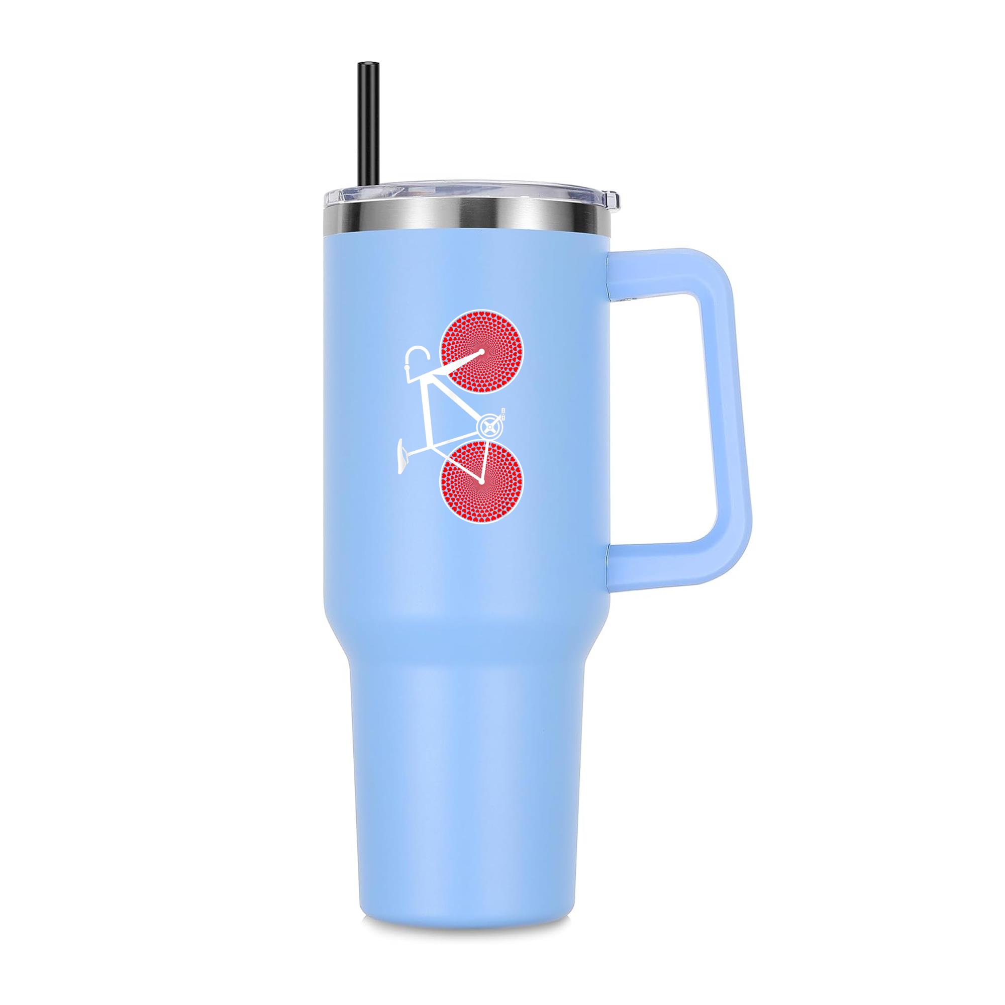 Bike Love Hearts Cyclist 40oz Stainless Steel Tumbler