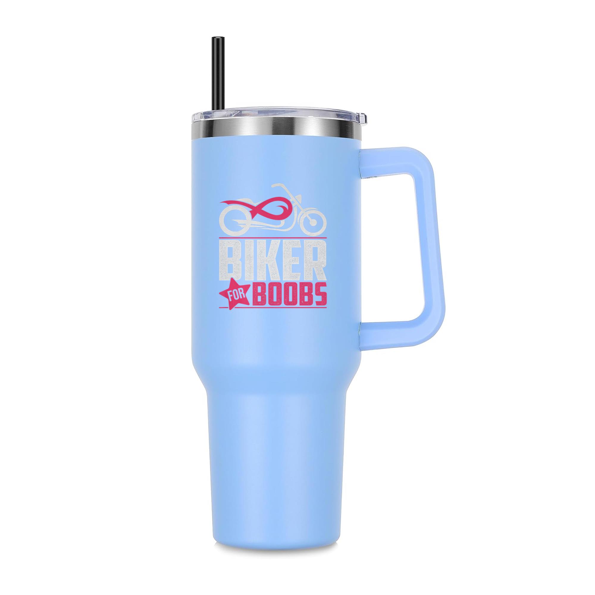 Biker For Boobs Against Breast Cancer 40oz Stainless Steel Tumbler