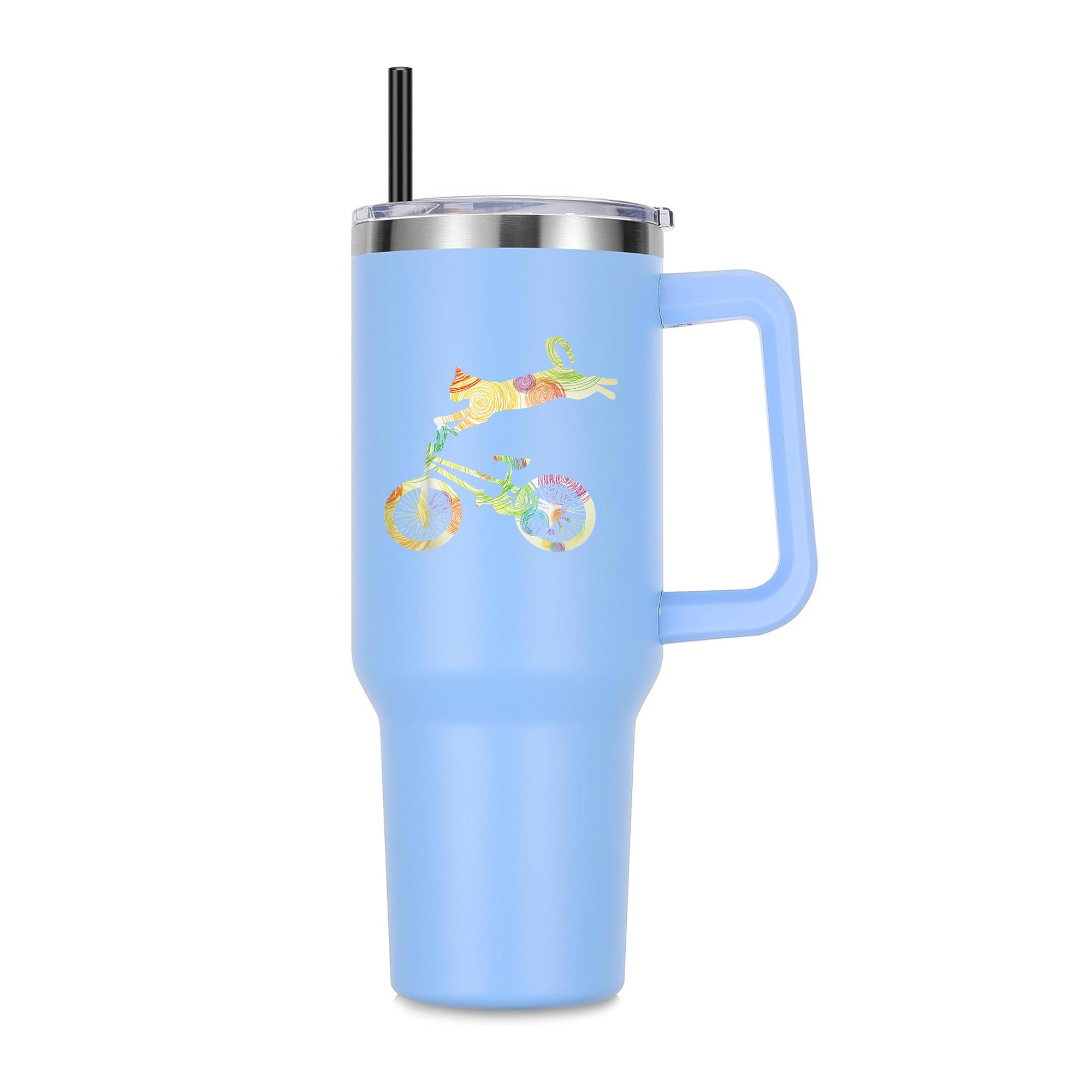 Cat Bike Cycling Bicycle 40oz Stainless Steel Tumbler
