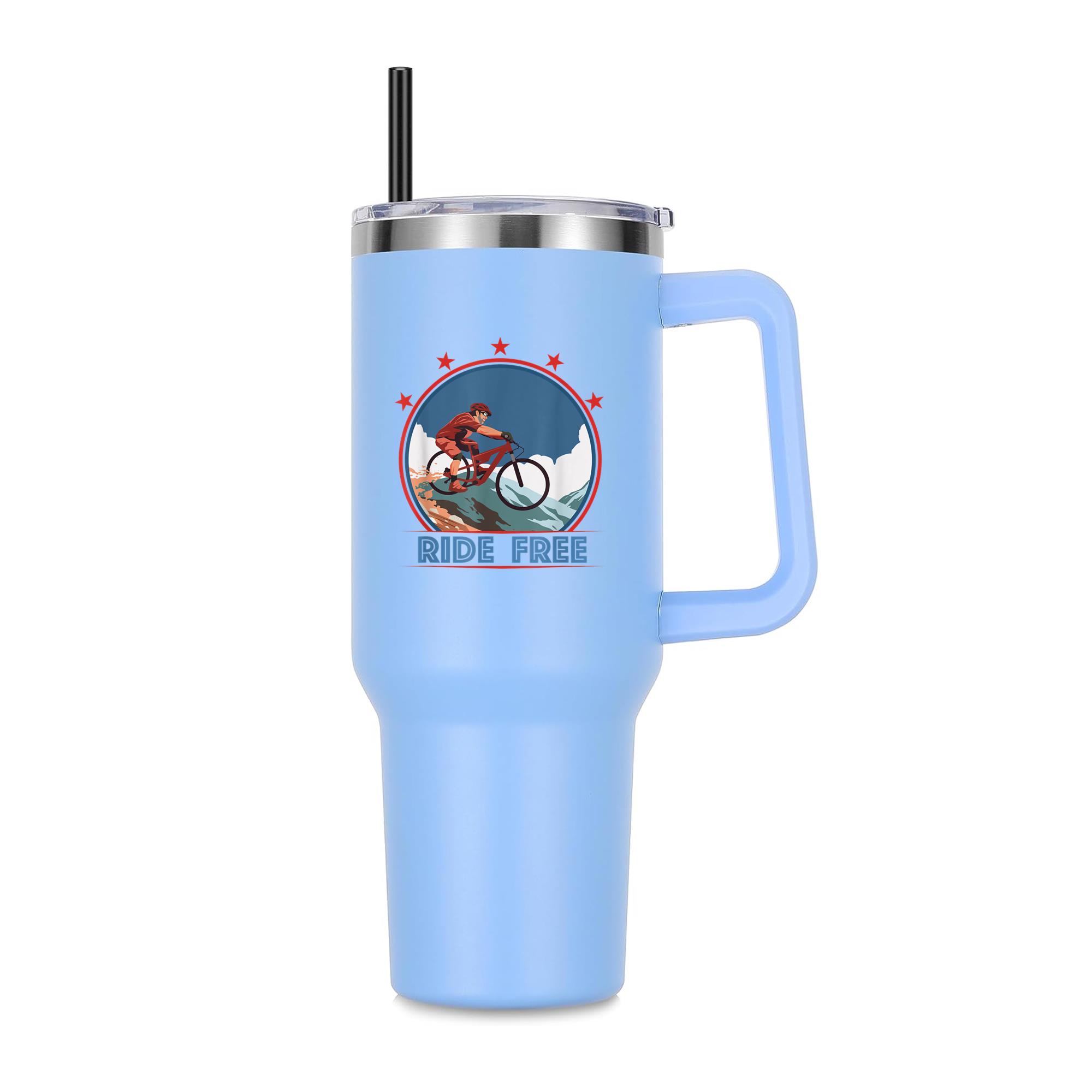 Mountain Bike Cycling Ride Free 40oz Stainless Steel Tumbler