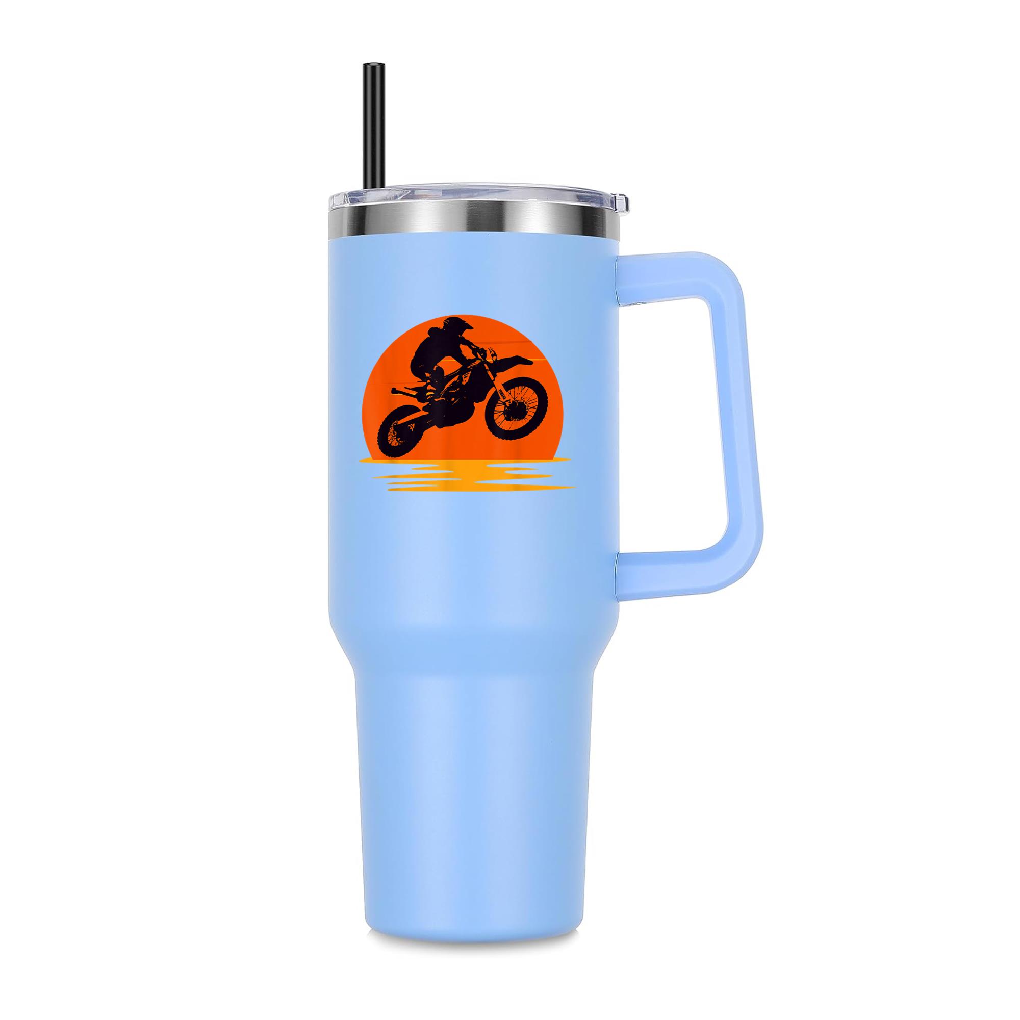 Sunset Dirt Bike Rider Graphic 40oz Stainless Steel Tumbler
