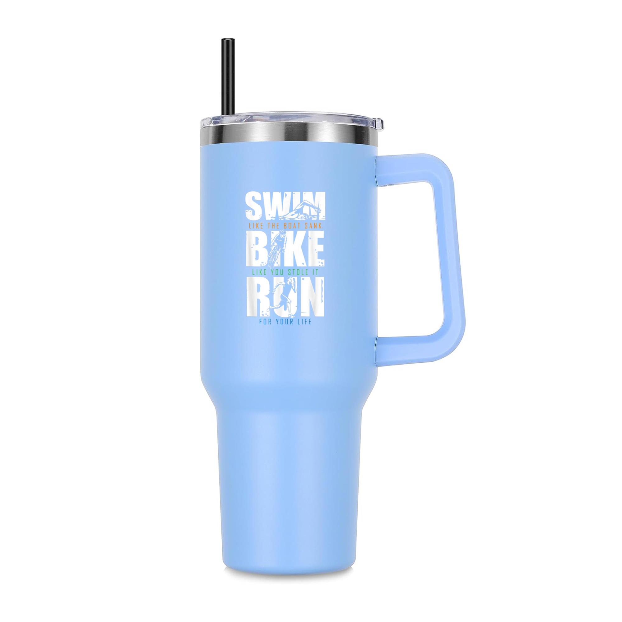 Swim Bike Run 40oz Stainless Steel Tumbler