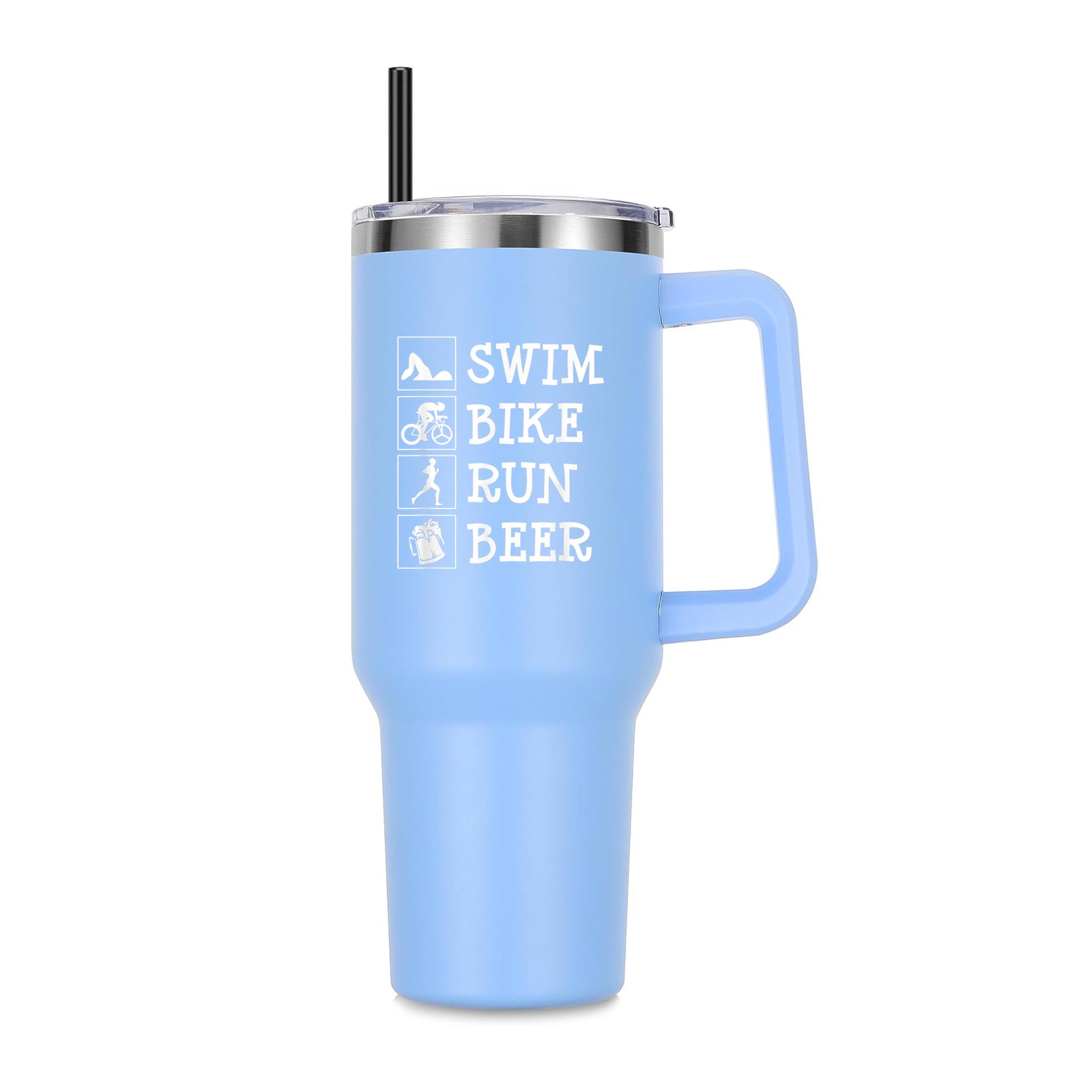 Swim Bike Run Beer 40oz Stainless Steel Tumbler