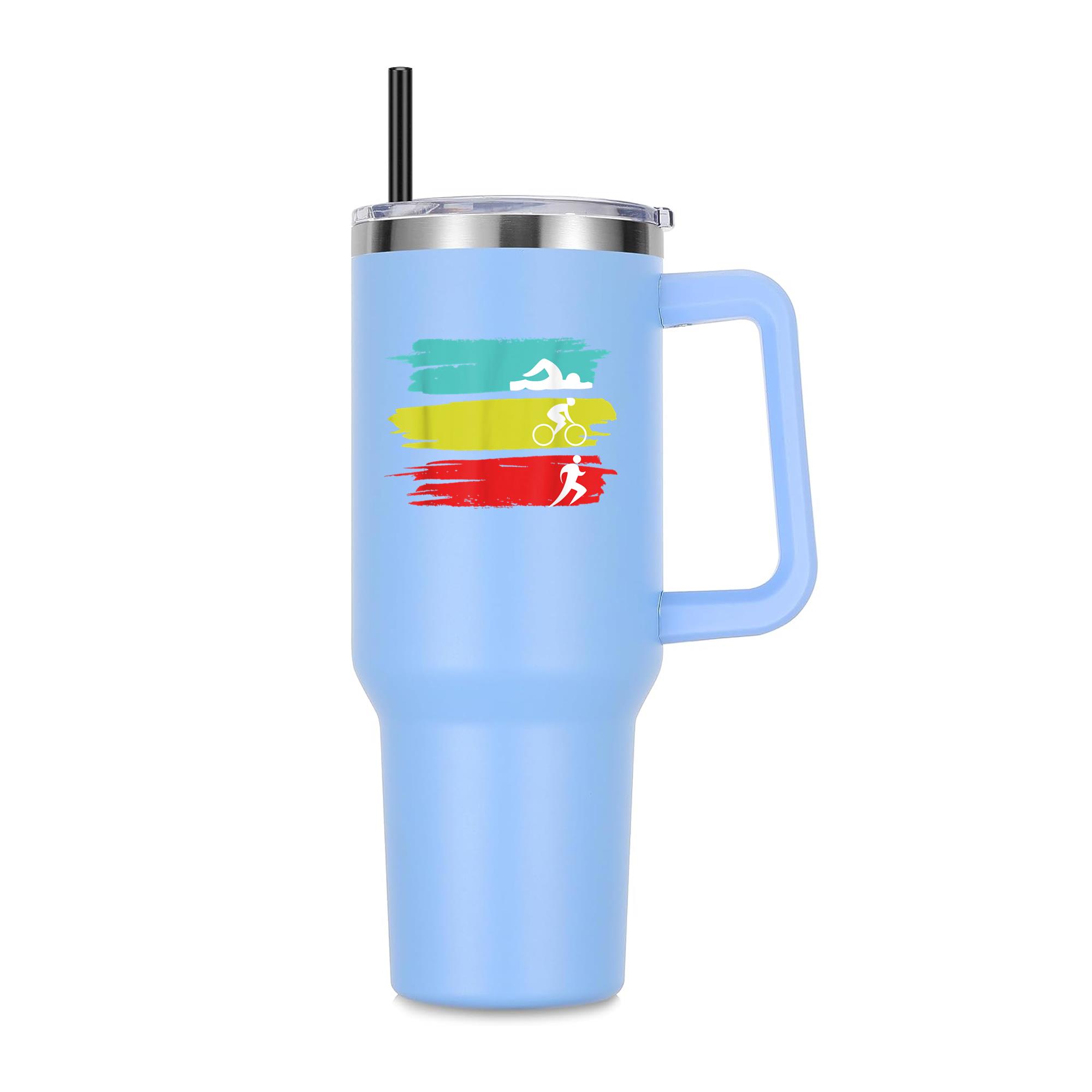 Triathlon Swim Bike Run Triathlon 40oz Stainless Steel Tumbler