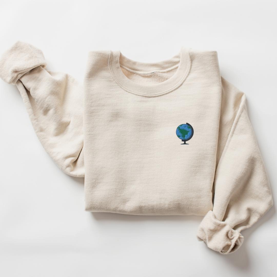 Globe Embroidered Sweatshirt