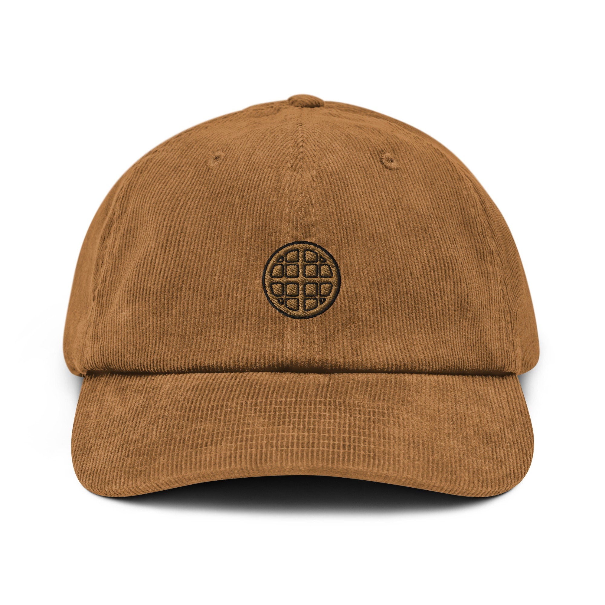 Waffle Corduroy Hat, Handmade Embroidered Corduroy Dad Cap - Multiple Colors
