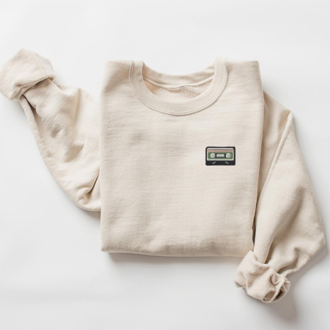 Cassette Tape Embroidered Sweatshirt