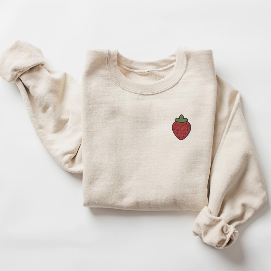 Strawberry Embroidered Sweatshirt