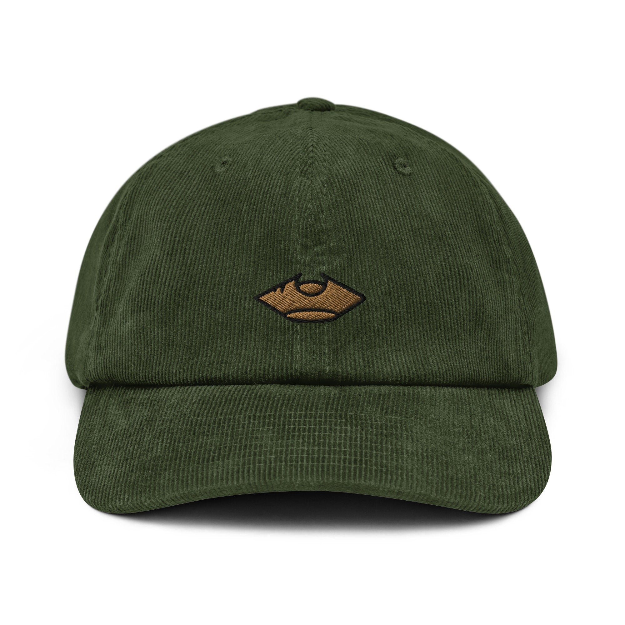 Tricorn Hat Corduroy Hat, Handmade Embroidered Corduroy Dad Cap - Multiple Colors
