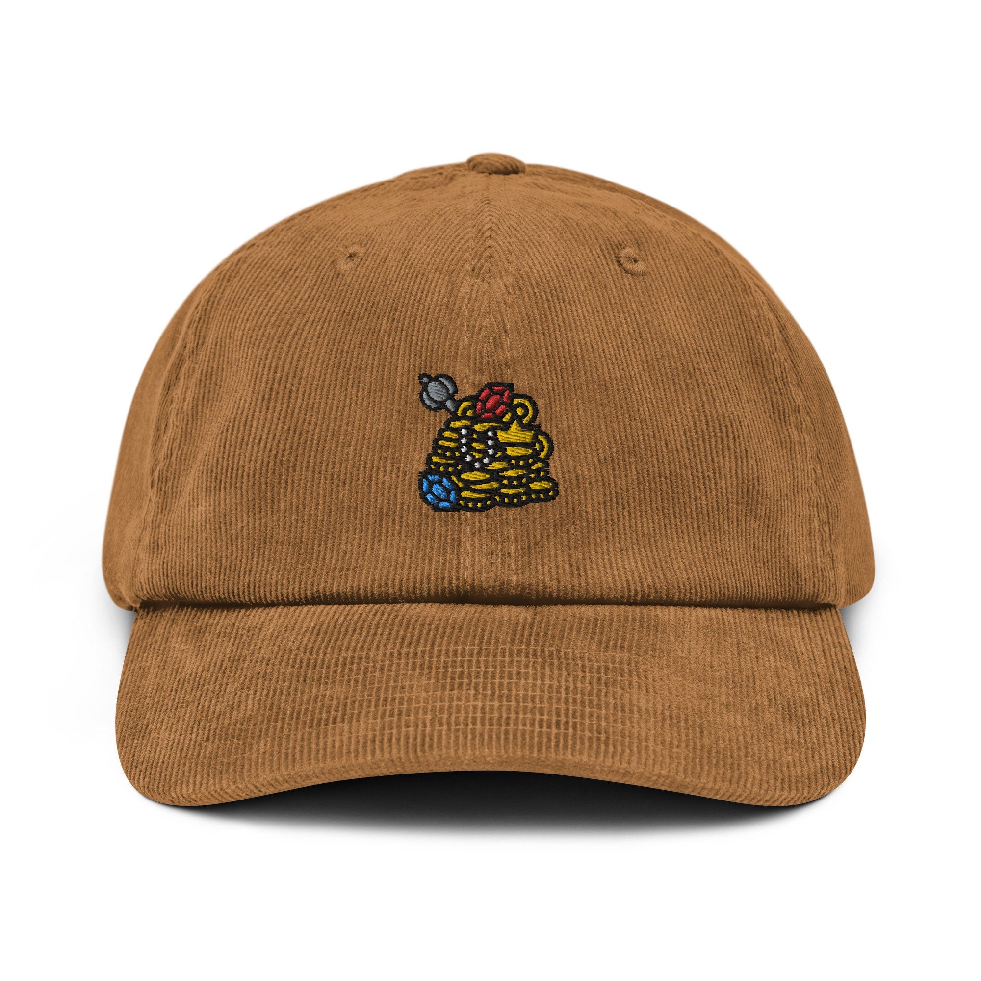Treasure Pile Corduroy Hat, Handmade Embroidered Corduroy Dad Cap - Multiple Colors