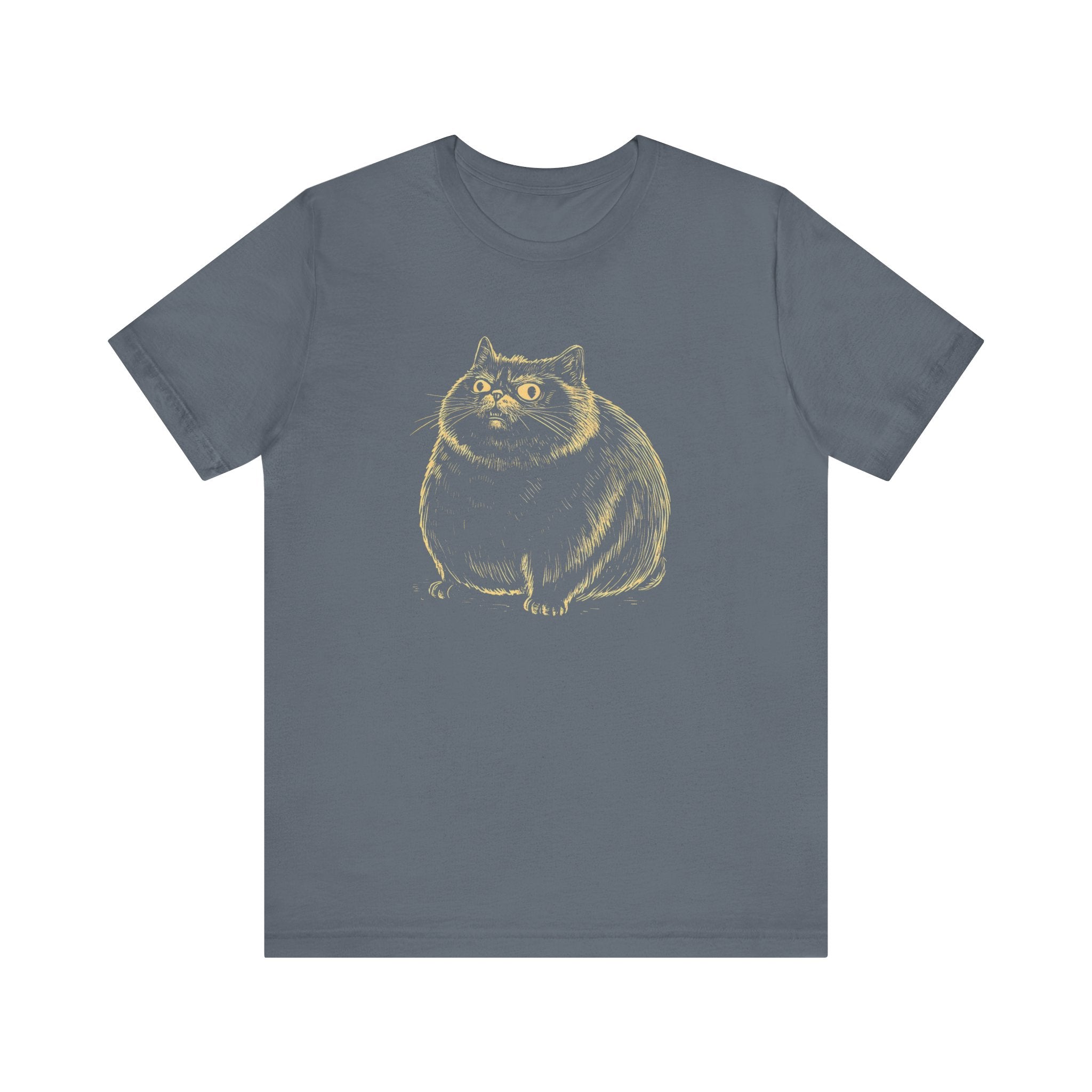 Cute Chubby Cat Illustration T-Shirt – Adorable Kitty Lover Tee