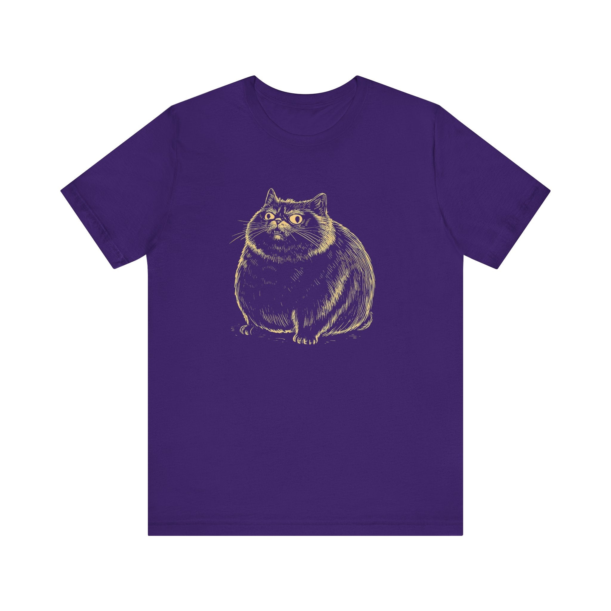 Cute Chubby Cat Illustration T-Shirt – Adorable Kitty Lover Tee