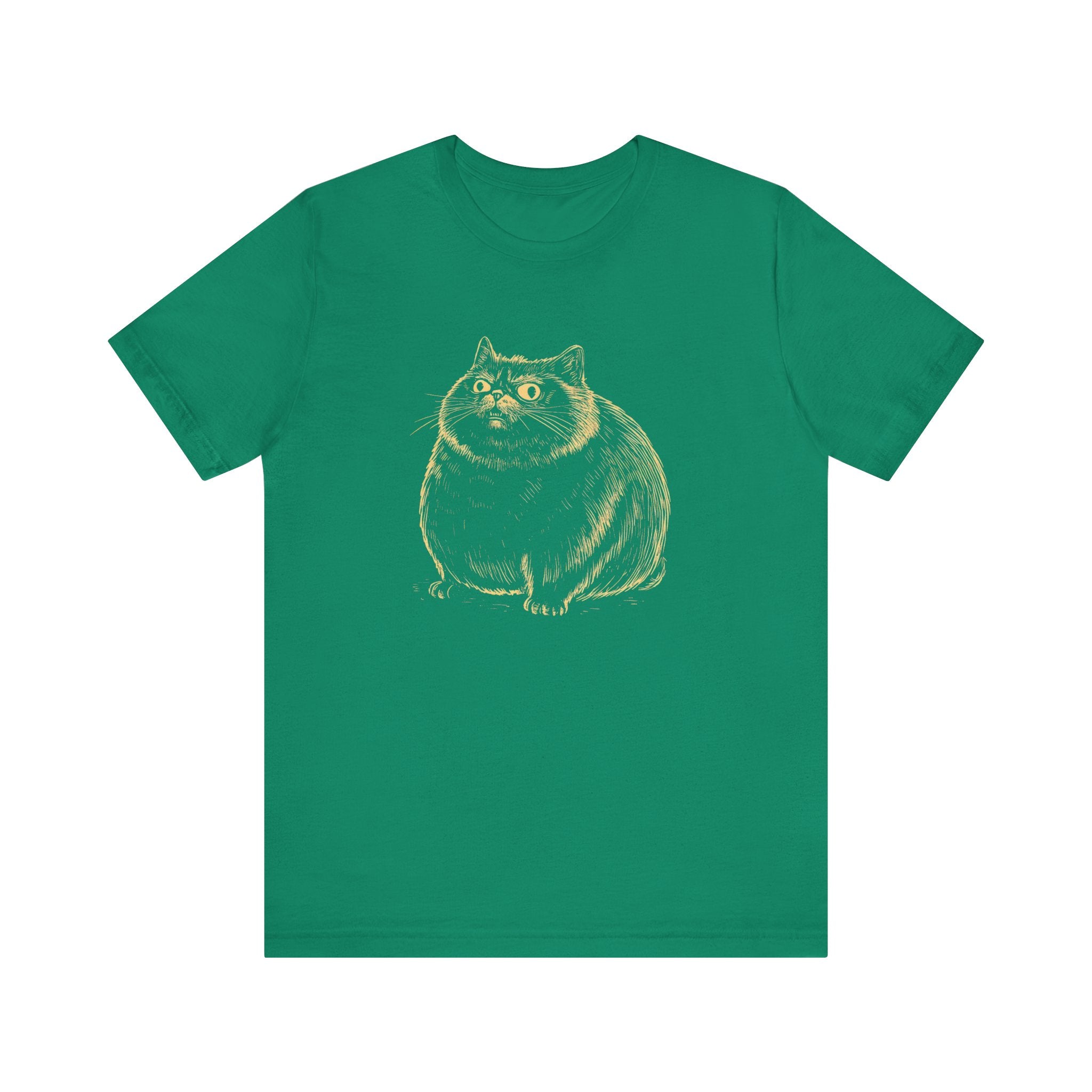 Cute Chubby Cat Illustration T-Shirt – Adorable Kitty Lover Tee