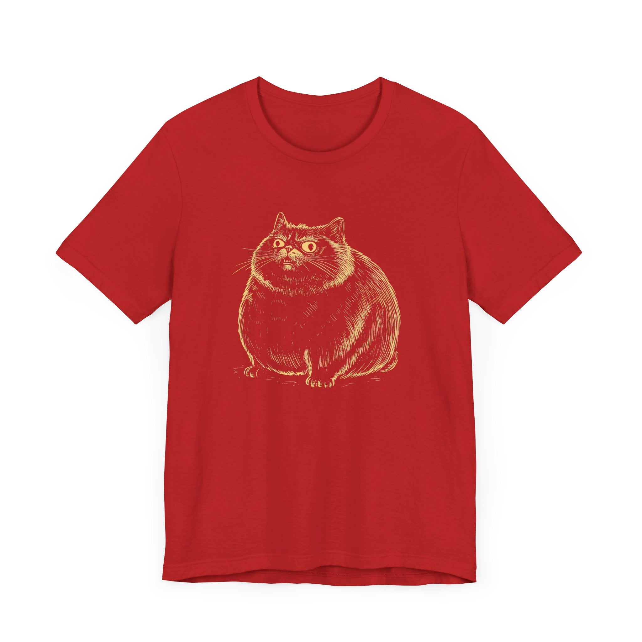 Cute Chubby Cat Illustration T-Shirt – Adorable Kitty Lover Tee