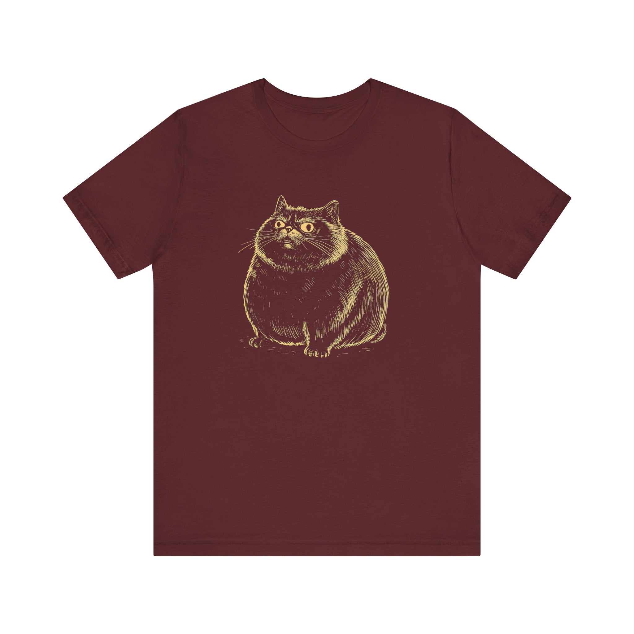 Cute Chubby Cat Illustration T-Shirt – Adorable Kitty Lover Tee