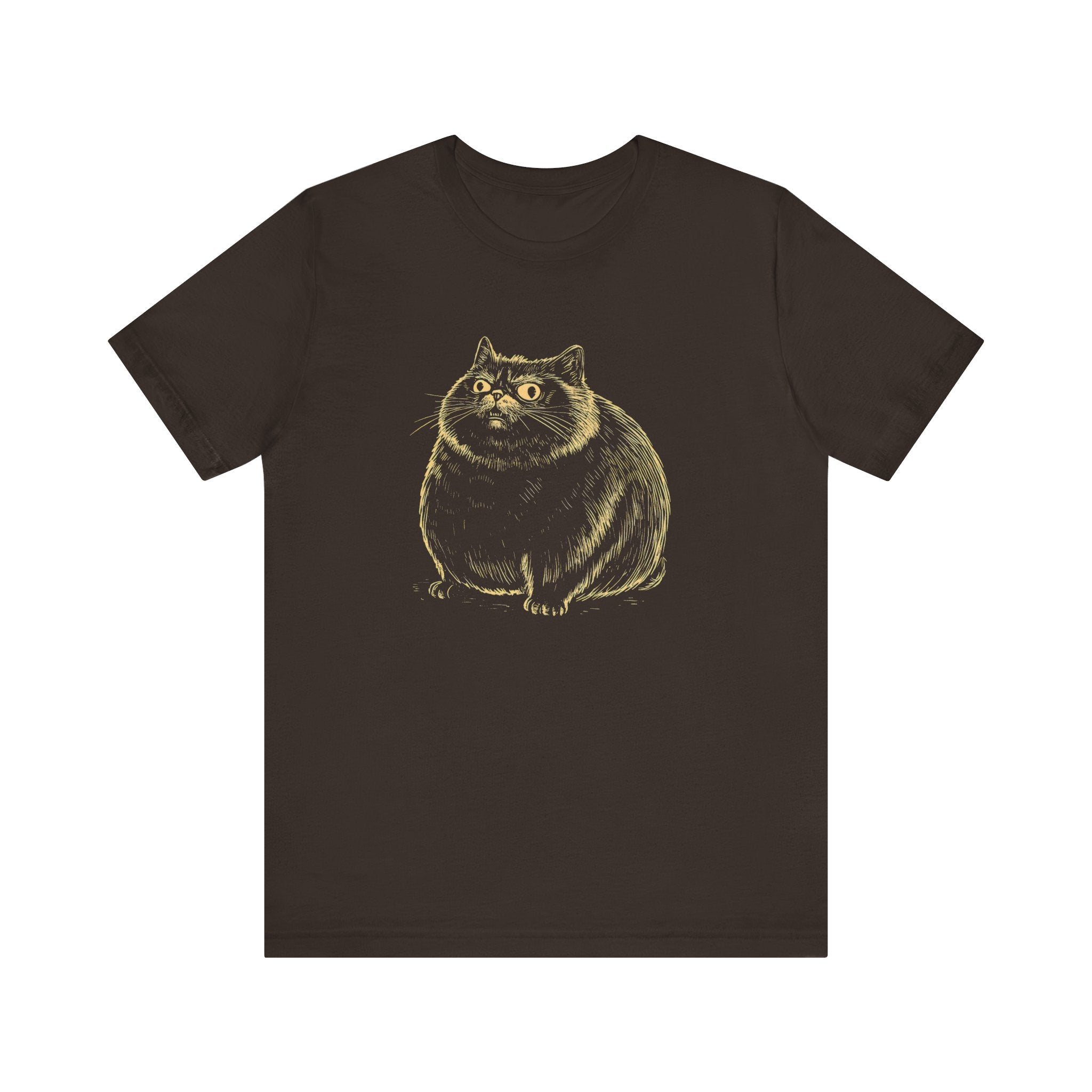 Cute Chubby Cat Illustration T-Shirt – Adorable Kitty Lover Tee