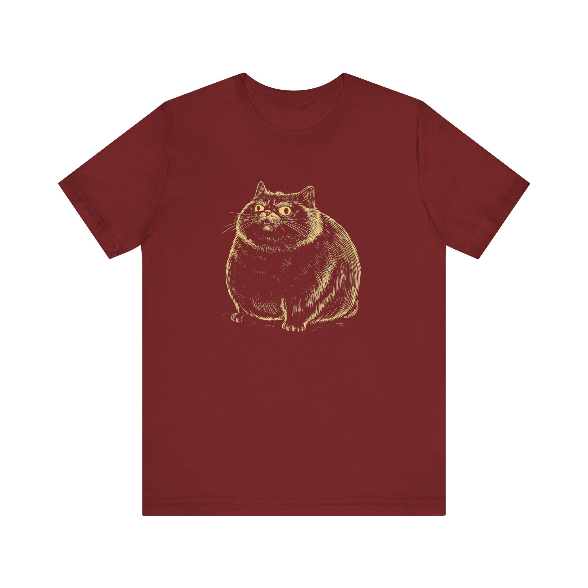 Cute Chubby Cat Illustration T-Shirt – Adorable Kitty Lover Tee