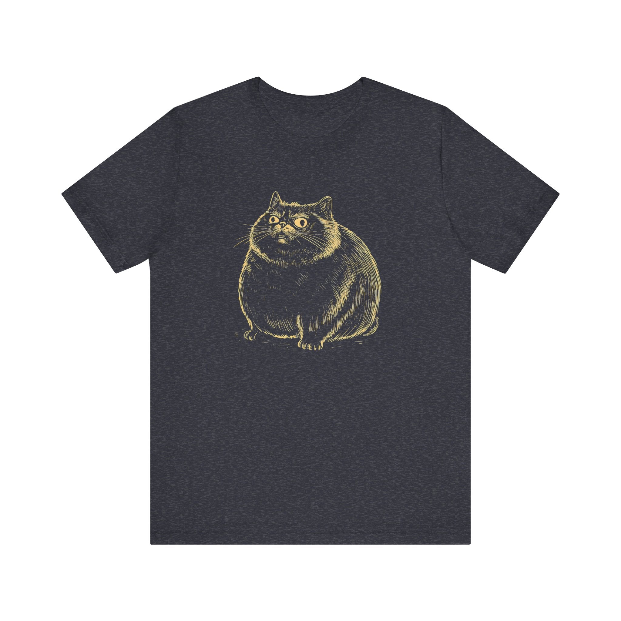 Cute Chubby Cat Illustration T-Shirt – Adorable Kitty Lover Tee