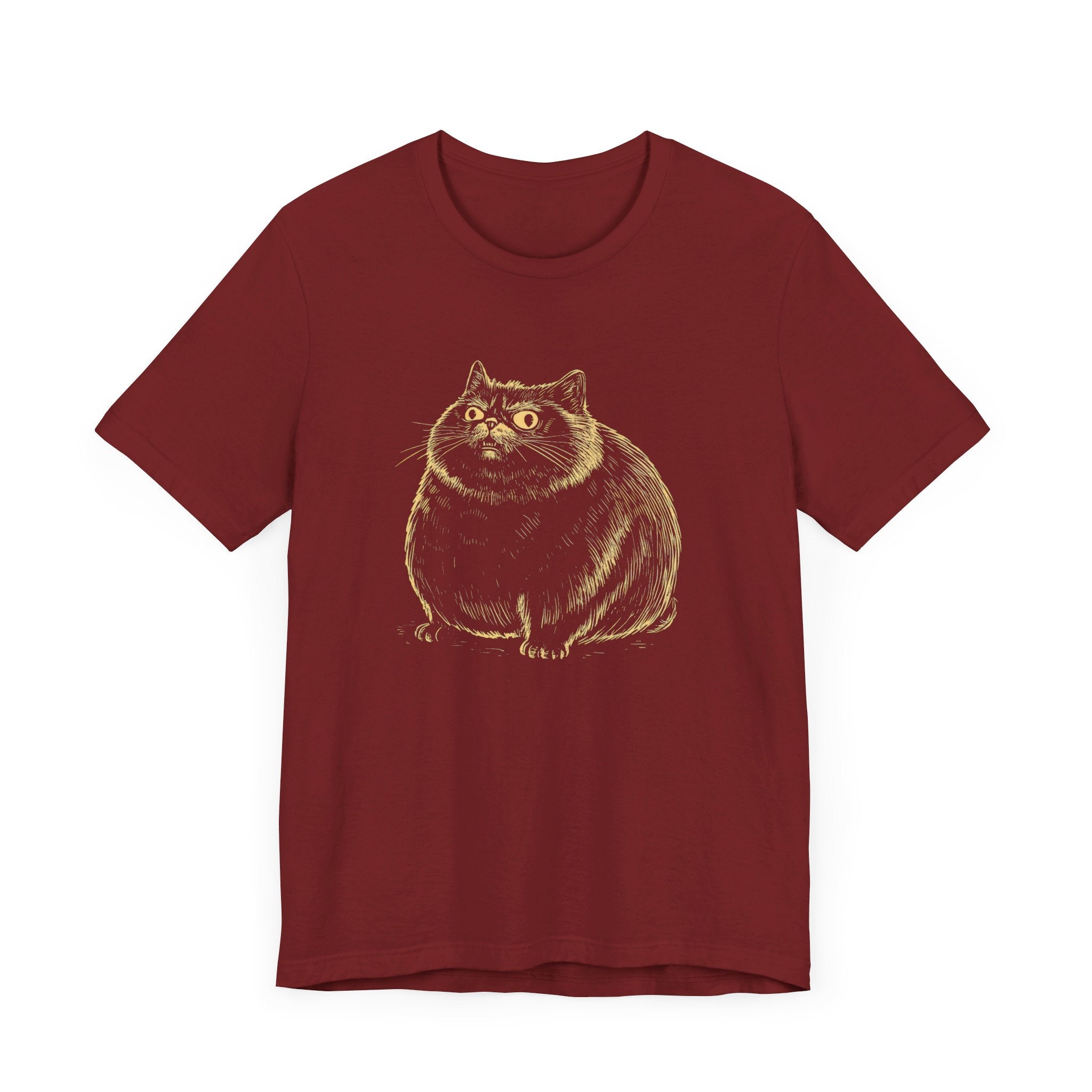 Cute Chubby Cat Illustration T-Shirt – Adorable Kitty Lover Tee
