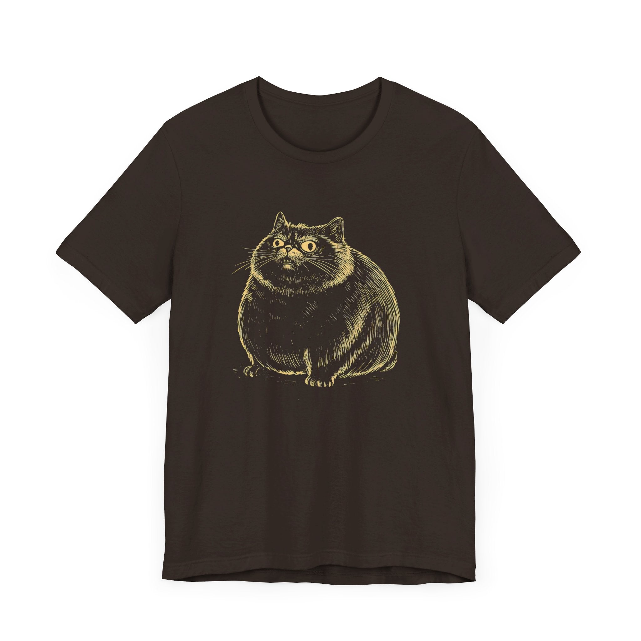 Cute Chubby Cat Illustration T-Shirt – Adorable Kitty Lover Tee