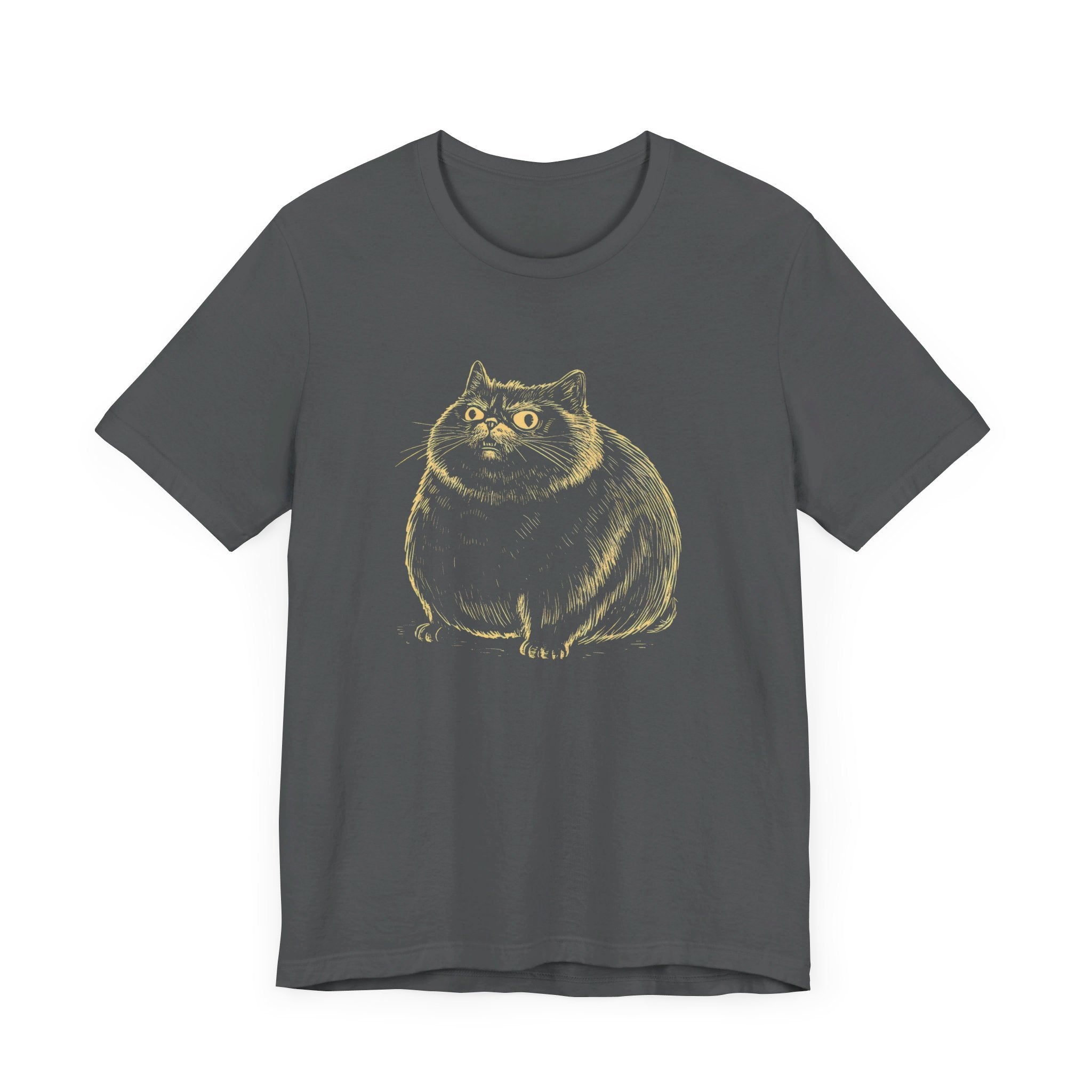 Cute Chubby Cat Illustration T-Shirt – Adorable Kitty Lover Tee