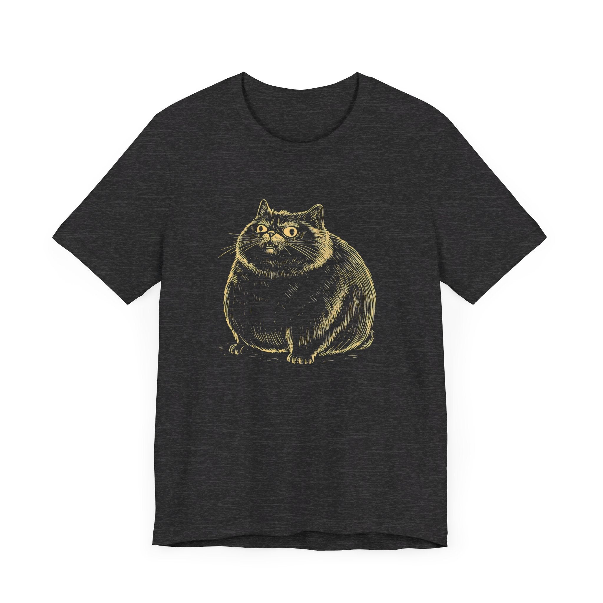 Cute Chubby Cat Illustration T-Shirt – Adorable Kitty Lover Tee