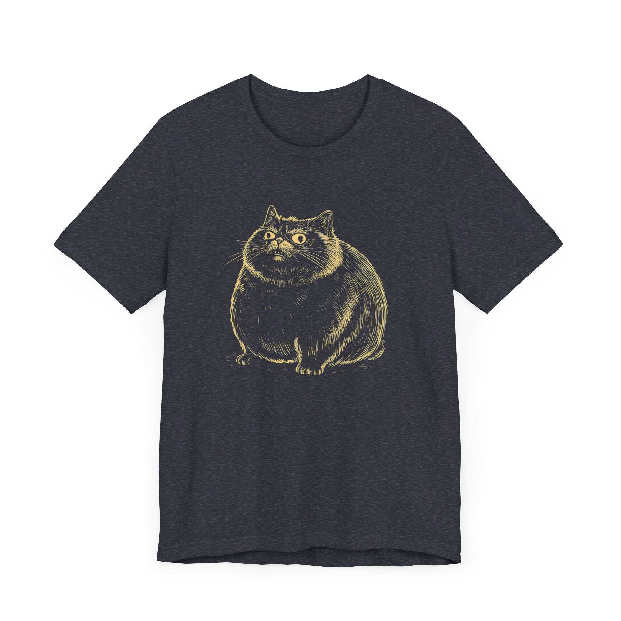 Cute Chubby Cat Illustration T-Shirt – Adorable Kitty Lover Tee
