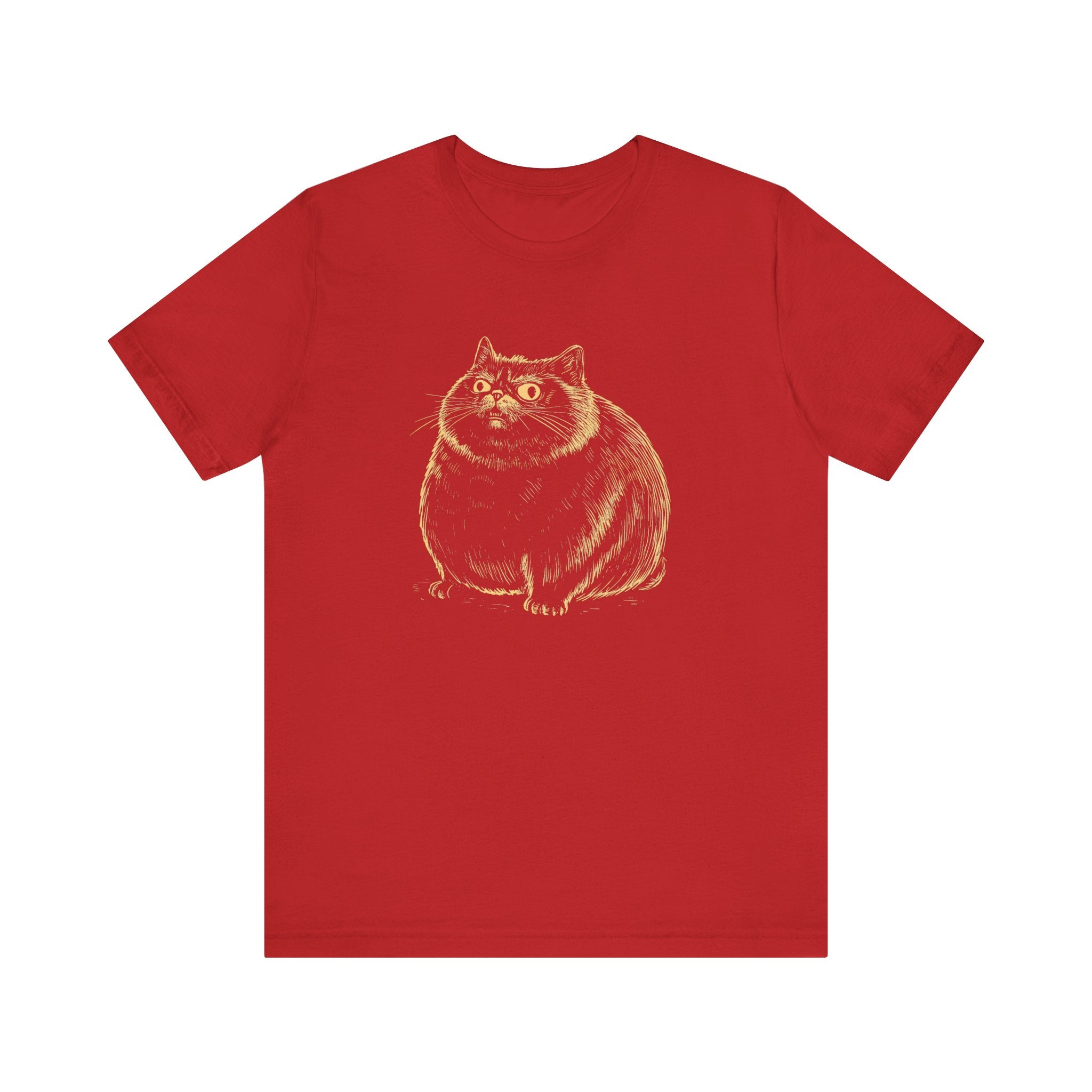 Cute Chubby Cat Illustration T-Shirt – Adorable Kitty Lover Tee