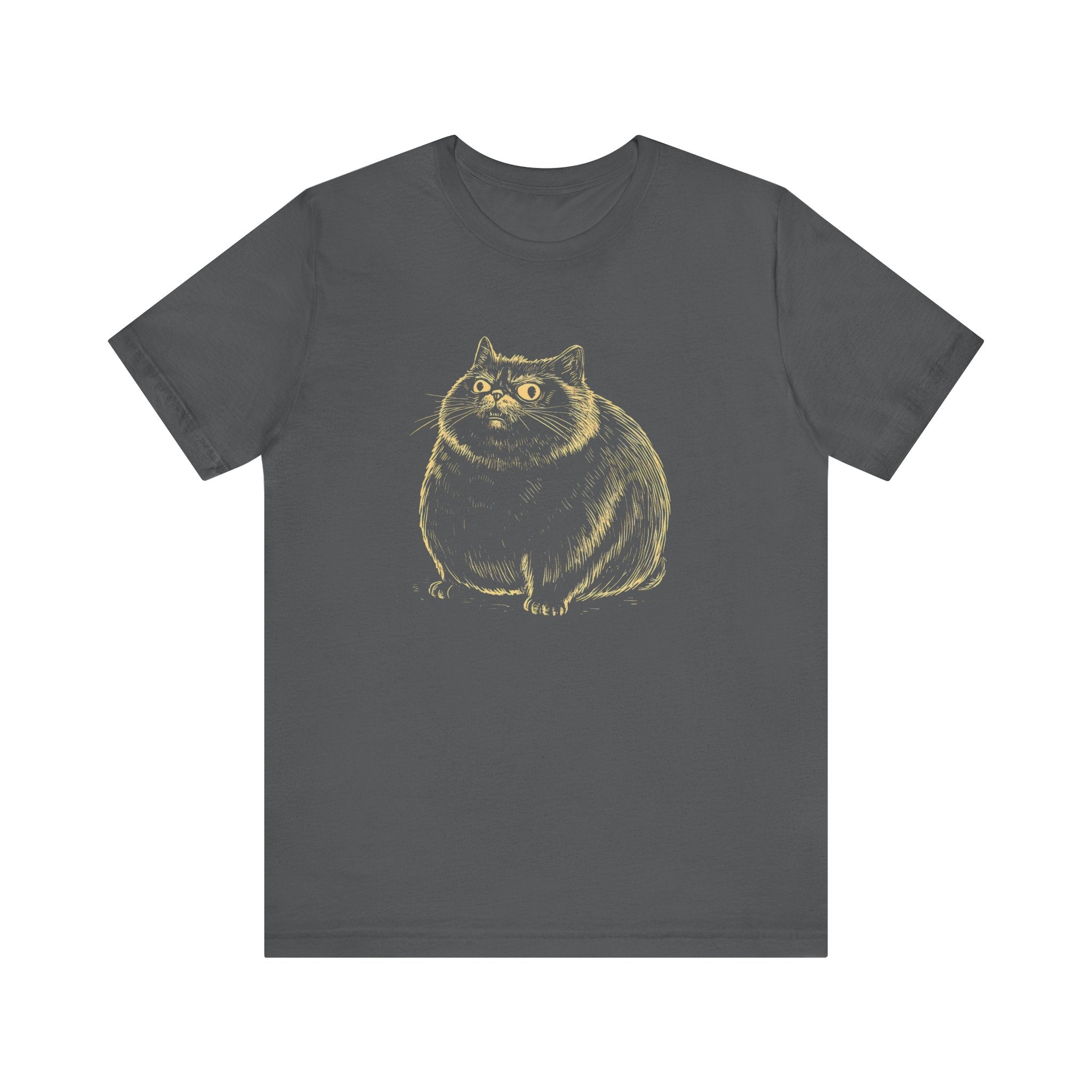 Cute Chubby Cat Illustration T-Shirt – Adorable Kitty Lover Tee