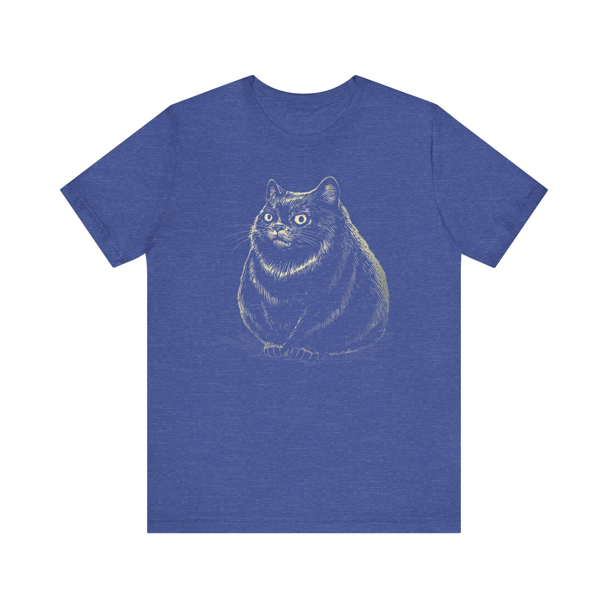 Curious Chonky Cat T-Shirt Cute and Quirky Design